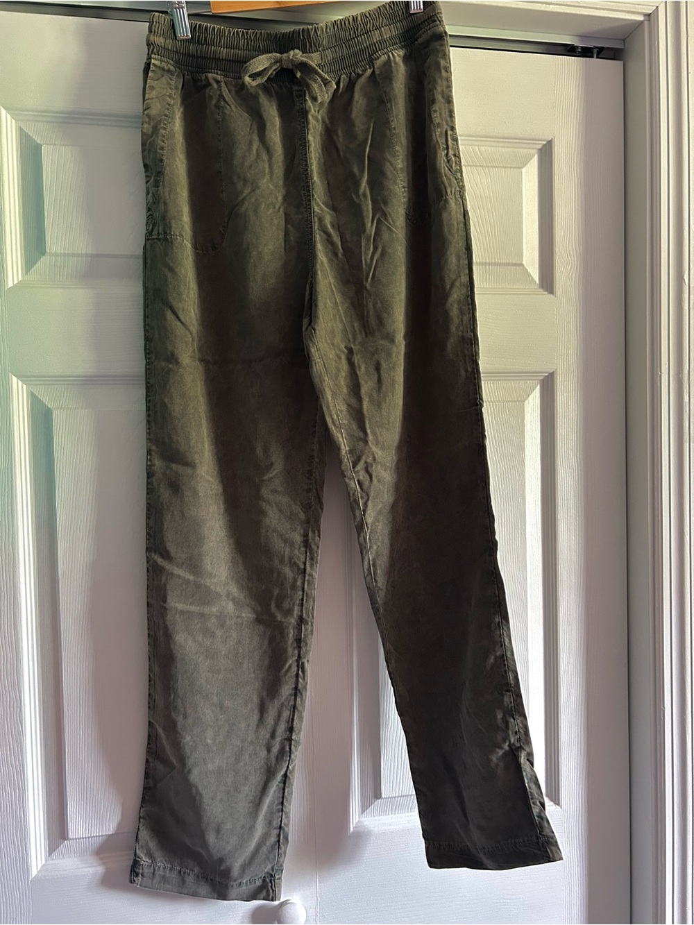 Olive Green Women's Drawstring Chinos